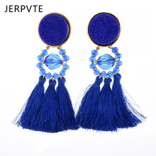JERPVTE Bohemian Silk Tassel Earrings For Women Girl Handmade Statement Beads Earring Jewelry Brincos Fashion 2024 - buy cheap