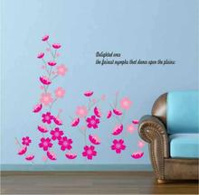 Wall Sticker Pink Peach Flower Dancing Home Mural Removable Room Decals 2024 - buy cheap