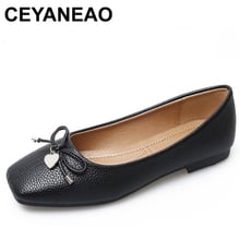 Ceyaneao sapatos simples de salto macio, feminino, sapatos baixos, elegante, para escritório, marca, calçados sem salto, e1092, novo, 2018 2024 - compre barato