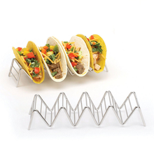 Stainless Steel Taco Holders Rack Mexican Food Hard Stand Holds Soft Shells Wave Shape Kitchen Tool Restaurant Food Display 2024 - buy cheap