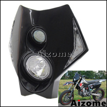 Faro negro para motocicleta, carenado de Supermoto con luz LED de señal de giro, para Suzuki Honda CR RMZ DR KLX 250 CRF450 DRZ400 2024 - compra barato
