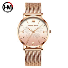 Hannah martin-relógio feminino de quartzo, modelo fashion, com pulseira de aço, à prova d'água, para mulheres 2024 - compre barato