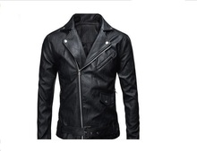 Jaqueta de motocicleta masculina estilo punk europeu, colarinho, pu, moda casual coreana, caixa preta, branca, jaqueta de couro pu masculina 2024 - compre barato