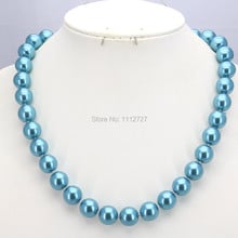 Hot Sale Ornaments 10mm Sky Blue Glass Pearl Beads Necklace Hand Made Fashion Jewelry Making Design Christmas Gifts Girls Women 2024 - buy cheap