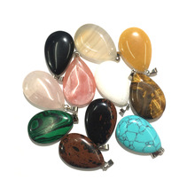 10 PCS Natural Stone Pendants Crystal Agates Necklace Pendant for Jewelry Making Good Quality Size 20mmx32mm 2024 - buy cheap