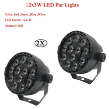 2Pcs/Lot 2022 NEW Product 12X3W Led Par Light RGBW Par Flat LED Par DMX512 Disco Party Lights Professional Stage DJ Equipment 2024 - buy cheap