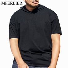 MFERLIER Spring Summer men hoodies 5XL 6XL 7XL 8XL large size bust 142cm Loose Plus size hoodie men Black colors 2024 - buy cheap