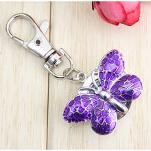 New Cyd Women Girls Children Necklace Pocket Watch Lovely Butterfly Quartz Key Chains Pendant Fob Wristwatch Clock For Students 2024 - buy cheap