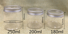 Botella de plástico transparente, cubierta de techo solar, 50 ml -250 ml, muestra de 3 tamaños, envío gratis 2024 - compra barato