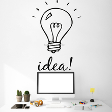Simple idea light bulb Office Murals Wall Decor Stickers Art Decal Team working Room Posters Vinyl Wall Decals Removable LC1174 2024 - buy cheap