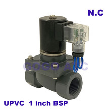 2 way UPVC solenoid valve FKM Seal 1 inch BSP Orifice 25mm normal close Sea water, sewage Anti-weak acid and alkali valve 24V 2024 - buy cheap