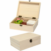 New Home Storage Box Natural Wooden With Lid Golden Lock Postcard Organizer Handmade Craft Jewelry Case Wooden Box Without Inner 2024 - buy cheap