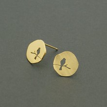 Jisensp 30pc wholesale New Design Cute Mini Hollow Animal Bird On A Branch Stud Earring for Women E089 2024 - buy cheap