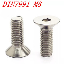 `10pcs/lot DIN7991 m8 stainless steel 304 m6*8/10/12/16/20/25/30/35/40/45/50 flat hex socket countersunk head screw 2024 - buy cheap