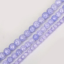 Cuentas de cristal agrietadas de alta calidad AAA, cuentas redondas de cristal violeta claro, Dia. 6/8/10mm para hacer joyería DIY, collar, pulsera 2024 - compra barato