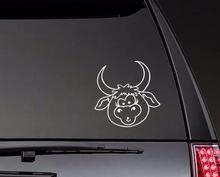 Silly Bull Head Stickers Window Decal Pattern Art Car Body Waterproof Truck Rear windshield Animals ZP0534 2024 - buy cheap