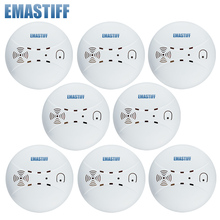 Free Shipping!433mhz Usage fire wireless Home Burglar Security Alarm FOR GSM alarm system NEW White 8pcs wireless smoke detector 2024 - buy cheap