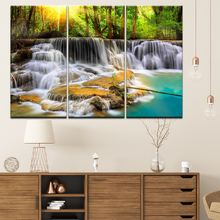 Canvas Painting landscape Moving Waterfall 3 Pieces Wall Art Painting Modular Sport Wallpapers Poster Print Home Decor 2024 - buy cheap