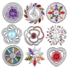 10pcs Newest Styles Zircon Snaps Mix Pack 18mm  GingerSnaps Snap button Charms Snap Jewelry VN-1977 2024 - buy cheap