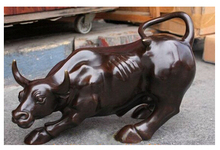 Figura de decoración artesanal de latón de cobre, estatua de calle de toro OX de 11 "L, gran bronce asiático de China, 0 2024 - compra barato