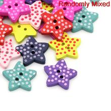 Botão de costura madeira estrelas scrapbooking padrão com dois furos 16mm( 5/8 ") x 15mm (7/8"), 20 peças 2024 - compre barato