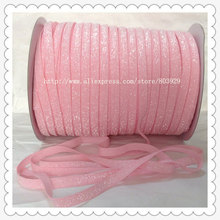 (50yards/lot)   Non - stretch    1.5" Frosted Light Pink Glitter Ribbon 2024 - buy cheap