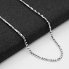 Collar de cadena de perlas cuadrado DIY 2019 Fshion, collar para hombre, cadena de acero inoxidable 316, accesorios de joyería, cadena para colgante 2024 - compra barato