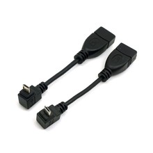 LBSC 90 градусов вверх и вниз прямоугольный разъем Micro USB штекер к USB 2,0 гнездо OTG кабель адаптер 10 см для USB флэш-накопителя 2 шт. 2024 - купить недорого