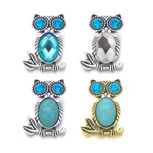 Hot Owl w394 Crystal 3D 18mm 20mm Metal Snap Button For Bracelet Necklace Interchangeable Jewelry Women Accessorie Findings 2024 - buy cheap