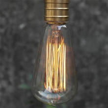 Винтажная лампа Эдисона e27, Ретро лампа накаливания 110 В 220 В, ламсветильник накаливания ing ST64 40 Вт, лампа накаливания для домашнего декора luminaria 2024 - купить недорого