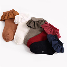 Infant Toddler Newborn Kids Baby Girls Anti-slip Ruffles Socks Autumn Winter Warm Socks New Cotton 2-8Y 2024 - buy cheap