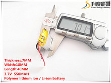 Li-po 10 Uds [SD] 3,7 V, 550 mAH, [701840] batería de iones de litio/polímero para juguete, Banco de energía, GPS, mp3, mp4, teléfono móvil, altavoz 2024 - compra barato