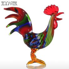 Tooarts Glass Sculpture Colorful Rooster Glass Sculpture Home Decor Animal Ornament Gift Craft Decoration 2024 - buy cheap