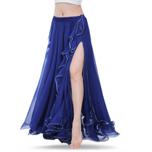 Royal Blue Belly Dance Skirts Oriental Double High Slits Belly Dance Costume Skirt For Women Skirt Belly Dance (Without Belt) 2024 - buy cheap