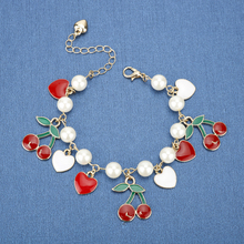 Cartoon Charm Bracelet Red Cherry Heart Bead Bangle Chain Bracelet Japan Girl Who Has Appeared On The Left Of Lchiro Wristband 2023 - buy cheap