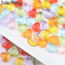 Julie Wang 20PCS Resin Heart Soft Candy Transparent Charms Slime Mixed Colors Pendants Jewelry Making Accessory Home Phone Decor 2024 - buy cheap