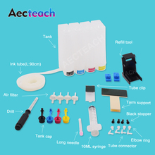 Aecteach-Kit Diy de sistema de tinta Ciss para impresoras HP 140, 141 XL, cartucho de tinta Photosmart C5273, C5283, C5293, D5363, C4203, C4213, C4273 2024 - compra barato