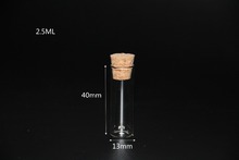 Frascos de cristal vacíos con tapón de corcho, Mini frascos de cristal de 13x40mm, 2,55 ml, 50 Uds./lote 2024 - compra barato