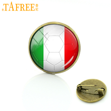 TAFREE уникальный дизайн летние итальянские футбольное фото художественное стекло броши в форме футбольного матча на булавке значок для мужчин и женщин одежда изделия D707 2024 - купить недорого