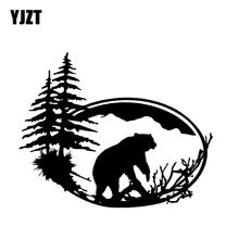 YJZT-pegatina de silueta de oso marrón en el bosque, accesorios de vinilo para coche, parachoques, ventana, C12-0487, 13,3x10,7 CM 2024 - compra barato