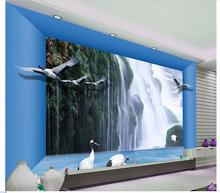 Papel de parede com foto personalizada 3d estereoscópica cascata espaço papel de parede para plano de fundo tv sala de estar sofá cenário mural 2024 - compre barato