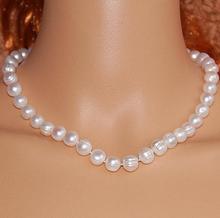 White Color  Natural Freshwater Pearl Necklace,9-10mm Potato Round Choker Necklace,Mother Necklace,Bridesmaids Gift Jewelry 2024 - buy cheap