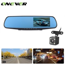 Onever 4.3" 1080P Full HD Rearview Mirror with DVR and Camera Video Recorder Car DVR Dual Lens Camera Rear View Mirror Navigator 2024 - buy cheap