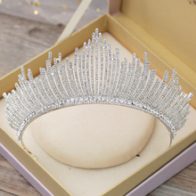 Corona de lujo blanca para mujer, tiara de princesa, joyería para el cabello para novia y boda 2024 - compra barato