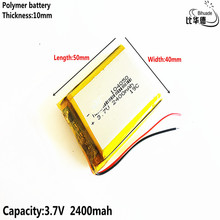 Litro de batería de energía buena calidad 3,7 V 2400 mAH 104050 de polímero de iones de litio/Li-ion batería para tablet pc Banco GPS mp3... mp4 2024 - compra barato
