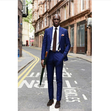 Royal Blue groom Men suit Tuxedo 2020 New Lastest Coat Pant Costume Mariage Homme Wedding Suits For Men (Jacket+Pants+Tie) 2024 - buy cheap