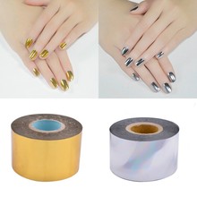 Láminas metálicas para uñas de efecto espejo, pegatina de decoración de uñas, diseño de manicura, lámina de transferencia de manicura, envolturas de uñas, 1 rollo, 120 metros 2024 - compra barato