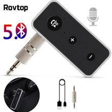 Rovtop Bluetooth 5,0 аудио приемник настоящий стерео динамик аудио приемник Bluetooth адаптер для автомобиля комплект беспроводной Aux 3,5 мм разъем 2024 - купить недорого
