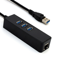 USB3.0 1000Mbps Gigabit Ethernet Adapter USB to RJ45 Lan Network Card 3 Port USB3.0 Hub for Windows 7/8/10/Vista/XP Linux PC 2024 - buy cheap