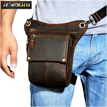 Pochete masculina de couro com design multifuncional, pequeno, fashion, para viagem, cavalgar, cinto, cintura, bolsa para perna, masculina 211-4r 2024 - compre barato